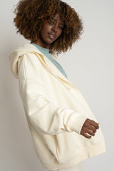 ECRU ZIP-UP HOODIE - NIKO